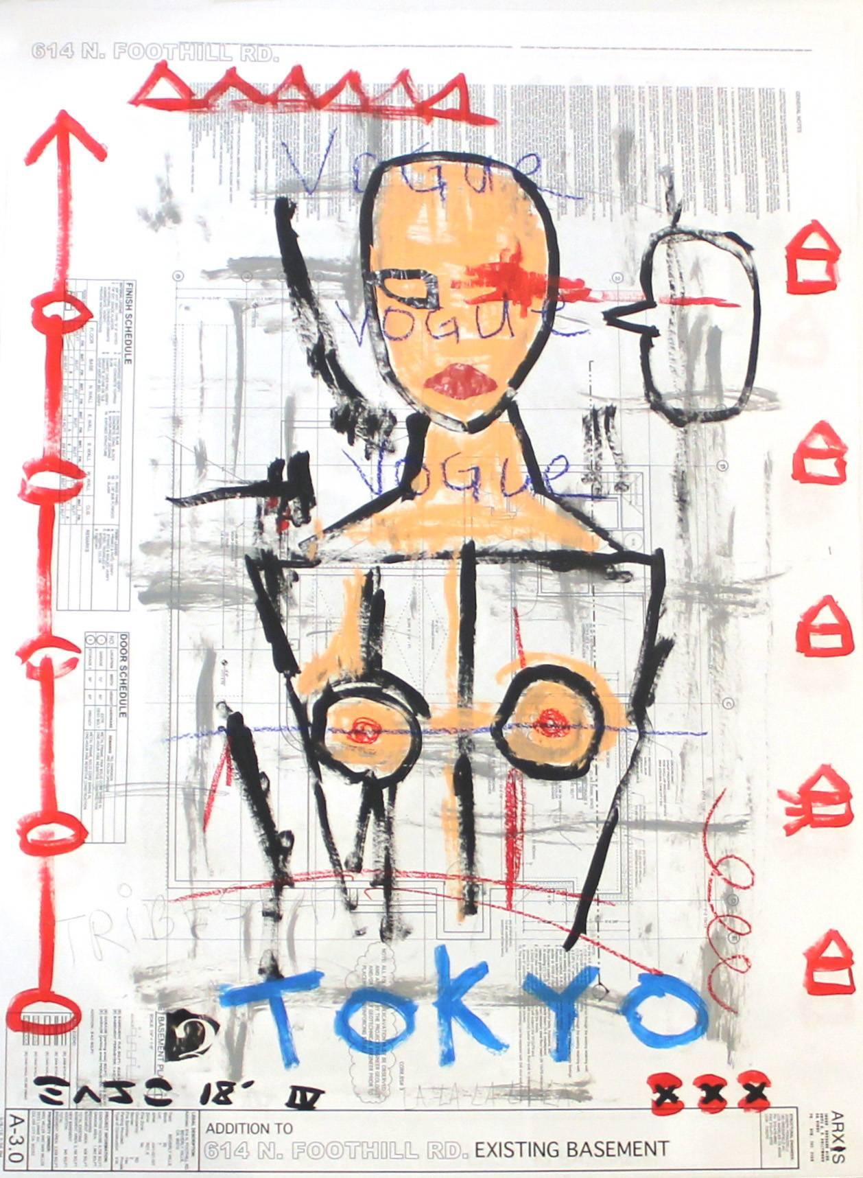 "Estilo Tokio" -  Arte callejero original y colorido de la moda Vogue Pop de Gary John