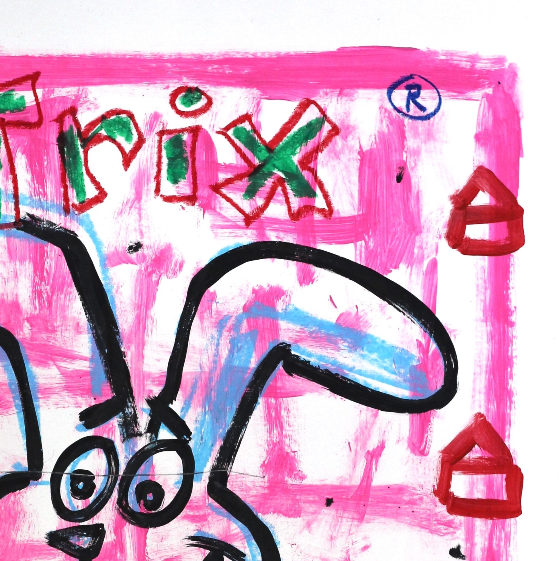 „Tokyo Trix“ Rosa lebhafte Original Street Art von Gary John im Angebot 2