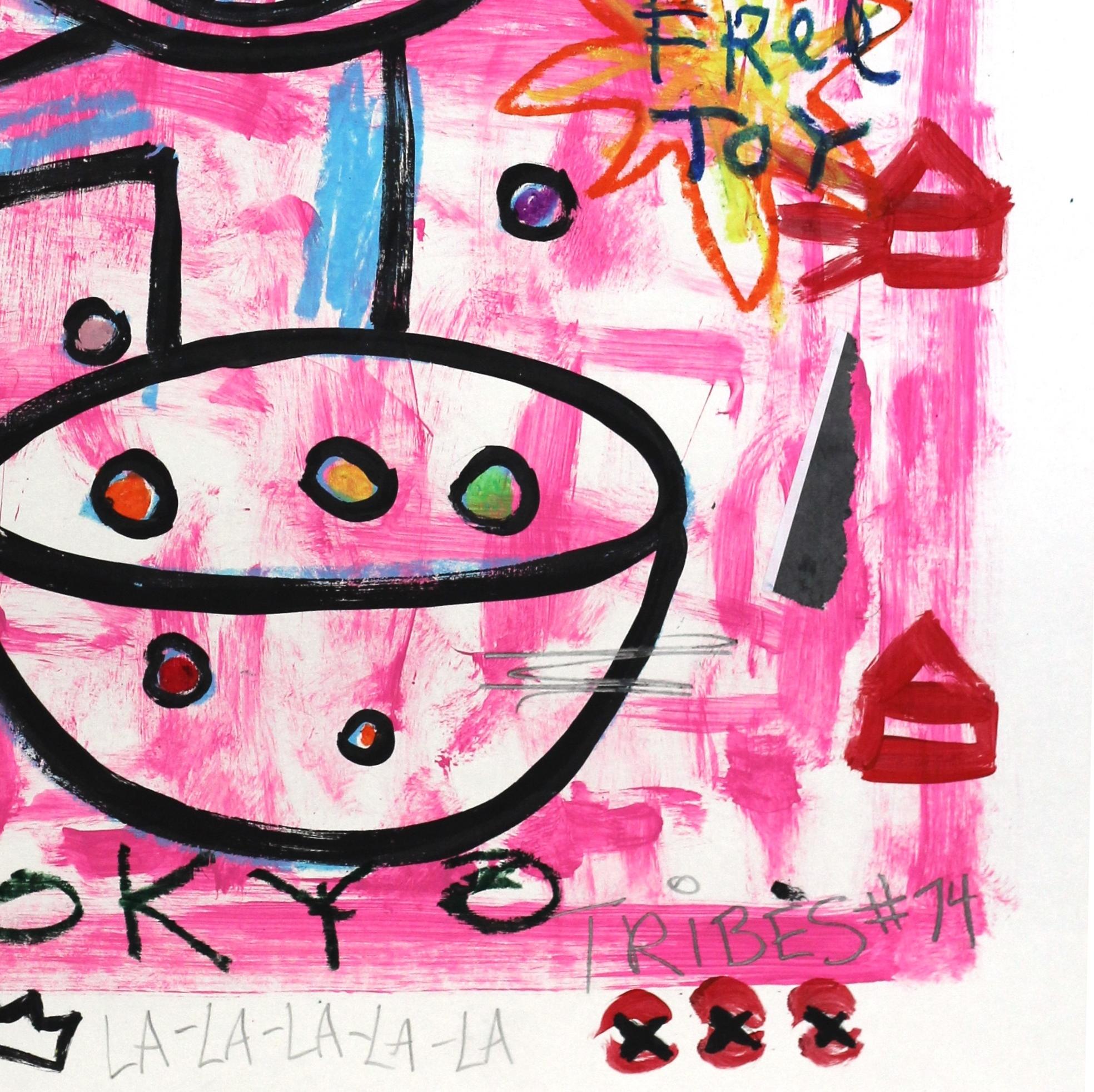 „Tokyo Trix“ Rosa lebhafte Original Street Art von Gary John im Angebot 4