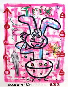 "Tokyo Trix" Pink Vibrant Original Street Art by Gary John