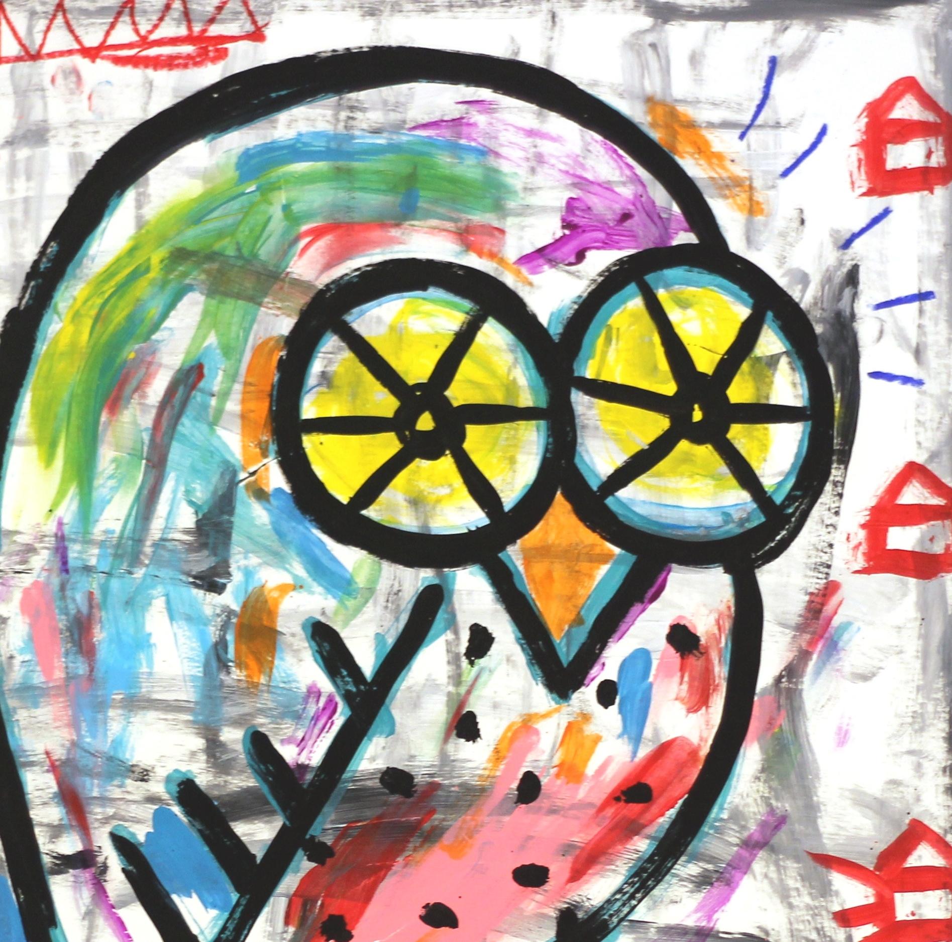 Tribes Owl - Street Art Mixed Media Art by Gary John