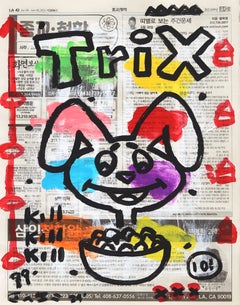 Trix Cereals Killer – Original Gary John Street-Kunstgemälde in Zeitung