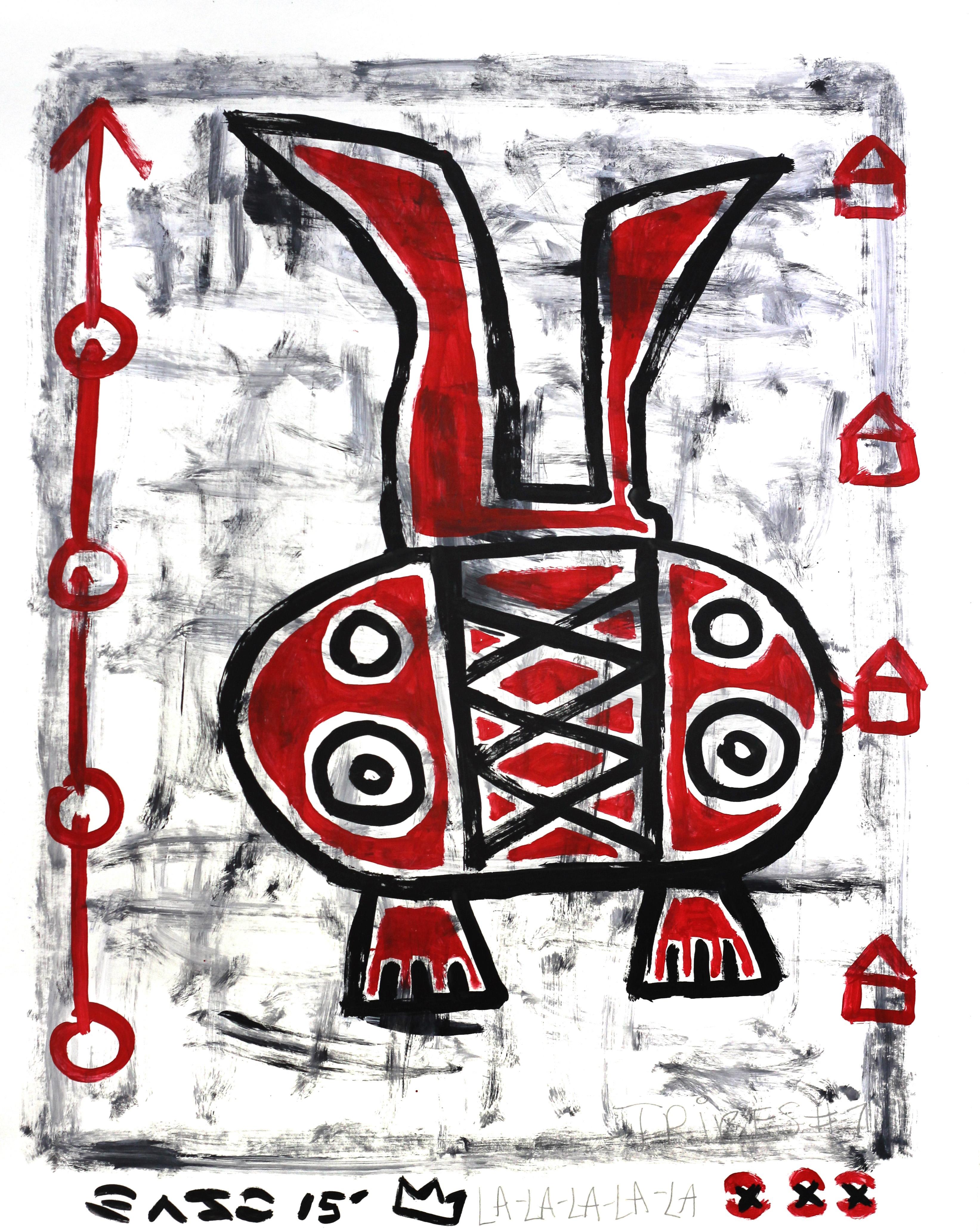 Tusk - Pittura Pop Art astratta figurativa originale di Gary Johns