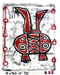 Tusk - Pittura Pop Art astratta figurativa originale di Gary Johns