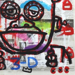 "Virtual Reality" -  Original Franken Berry Monster by Gary John on Newspaper