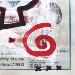 What Could It Be - Original Street Art on Korean Newspaper by Gary John