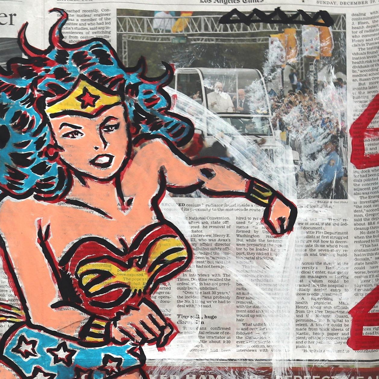 Wonder Woman Super Force - Street Art Painting by Gary John