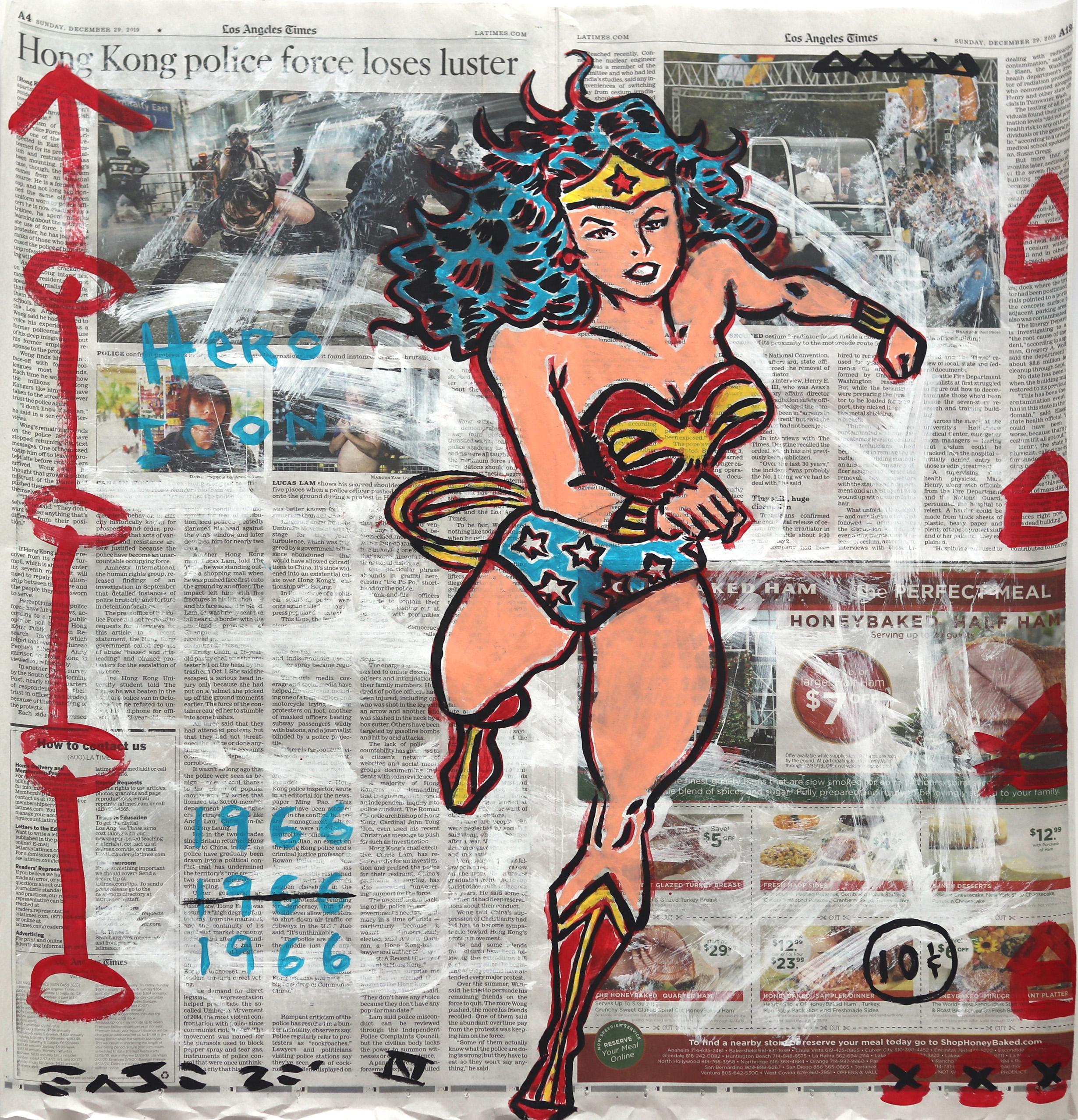 Gary John Figurative Painting - Wonder Woman Super Force
