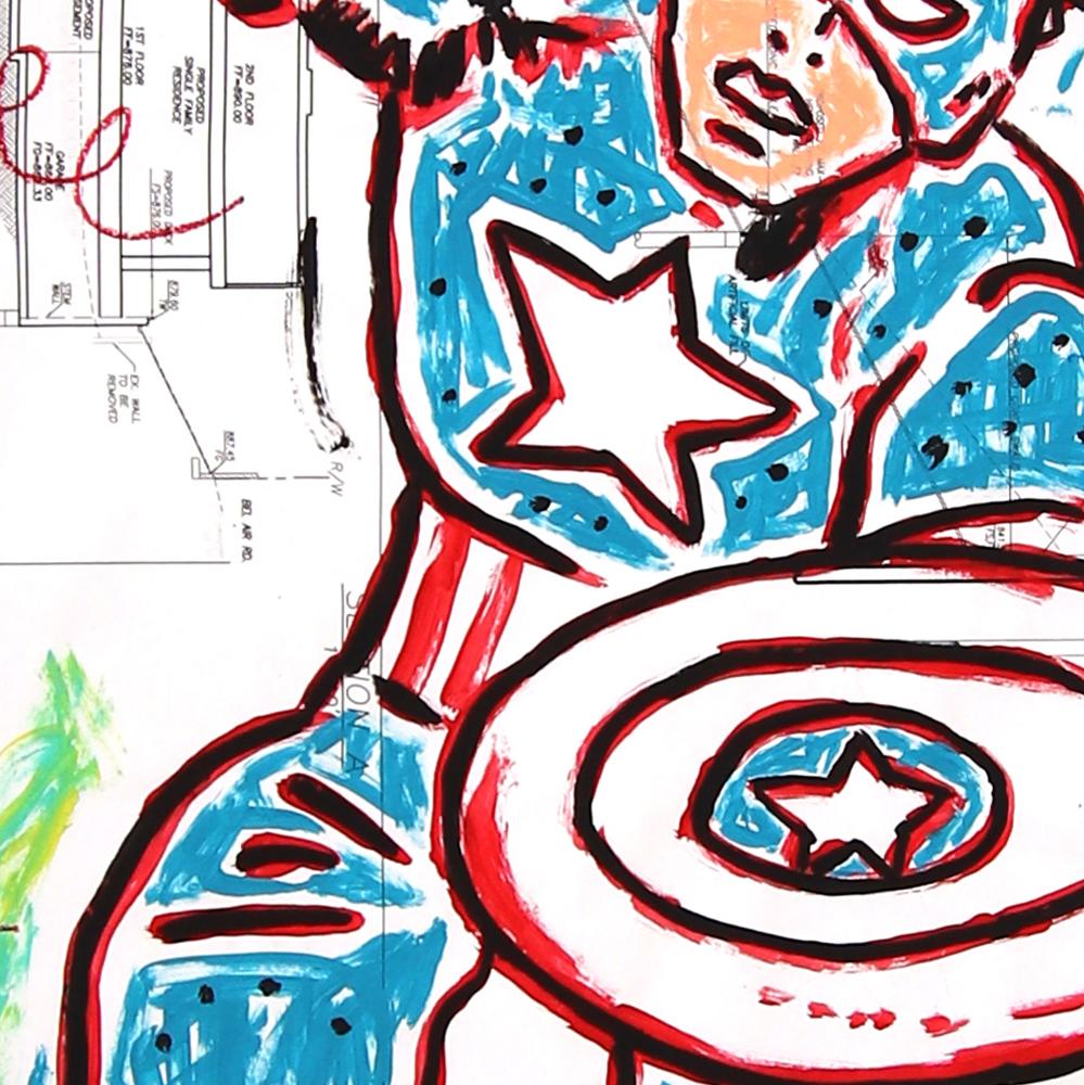 Avenging Heart - Abstract Figurative Colorful Comic Book Pop Art by Gary Johns en vente 1