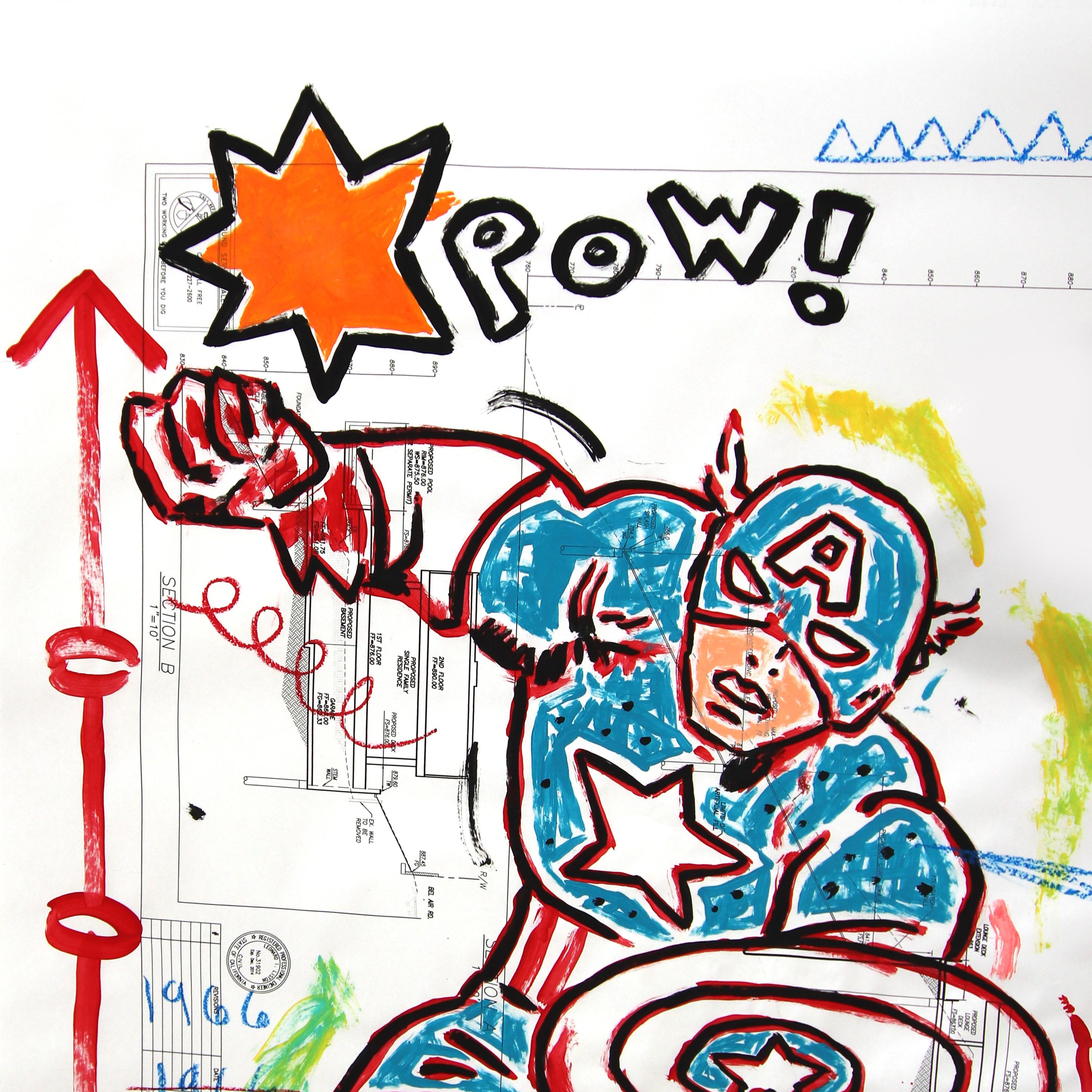 Avenging Heart - Abstract Figurative Colorful Comic Book Pop Art by Gary Johns en vente 2
