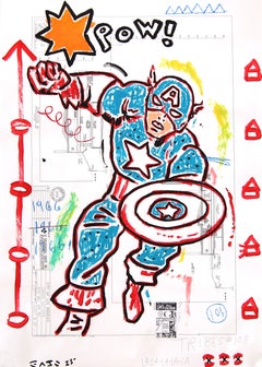 Avenging Heart - Abstract Figurative Colorful Comic Book Pop Art by Gary Johns