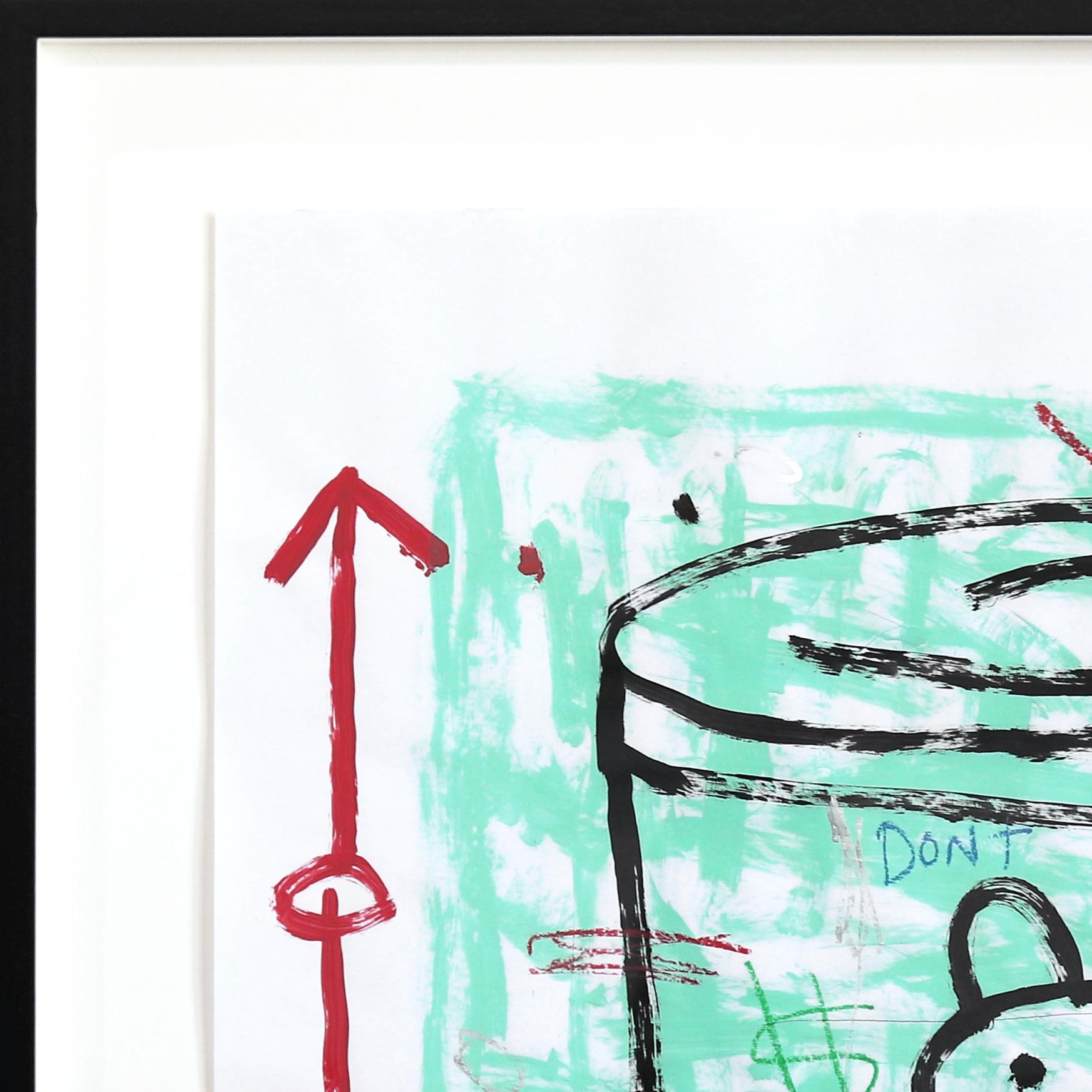 Big Soup - Pintura Pop Art Figurativa Verde Original de Gary John Enmarcada en venta 2