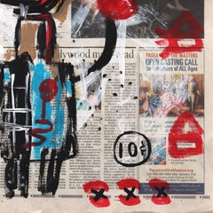 Boxeo por la corona - Arte pop acrílico figurativo original de Gary John