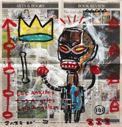 Boxeo por la corona - Arte pop acrílico figurativo original de Gary John