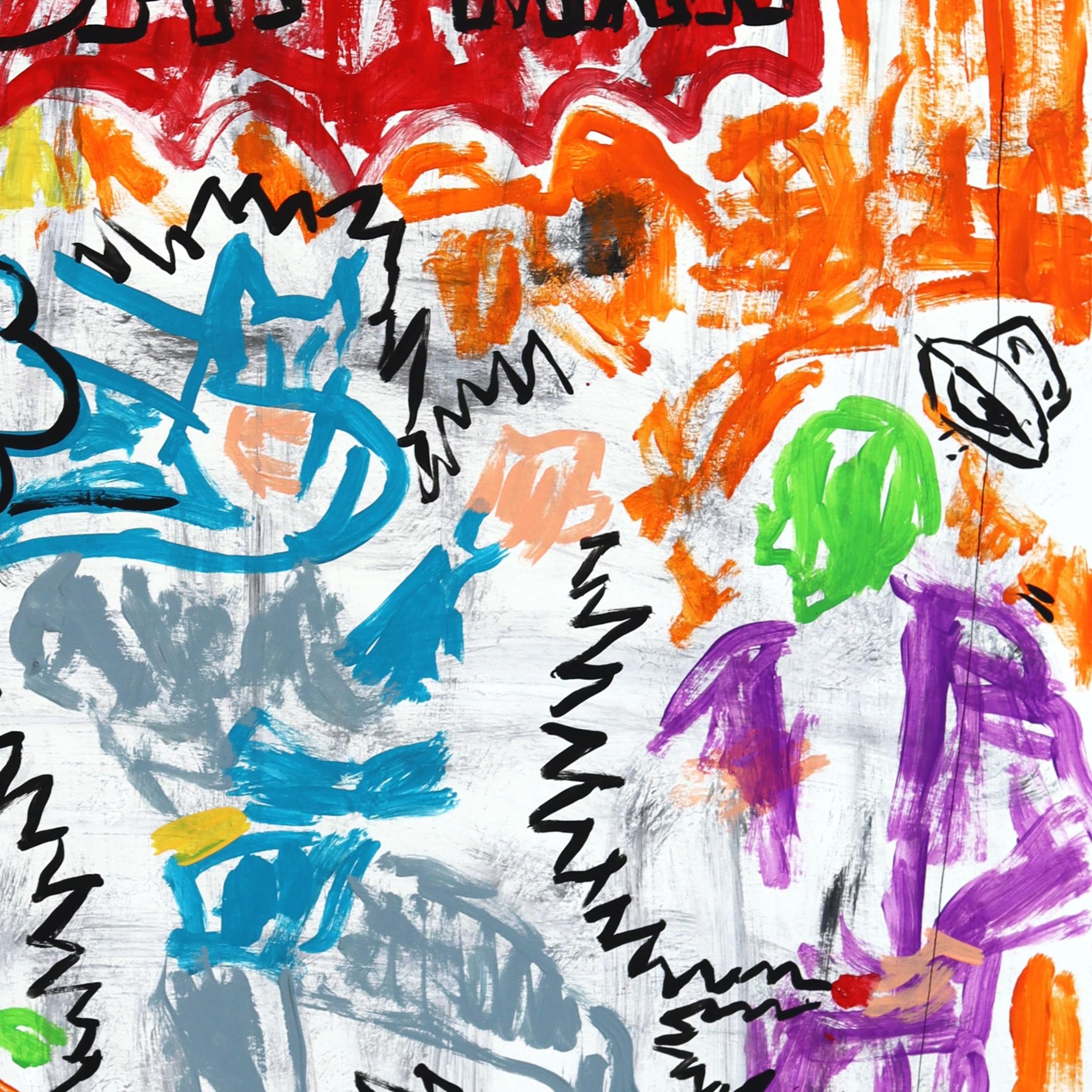 Caped Chaos - Original Figurative Cartoon Mixed Media Pop Kunstwerk von Gary John im Angebot 9