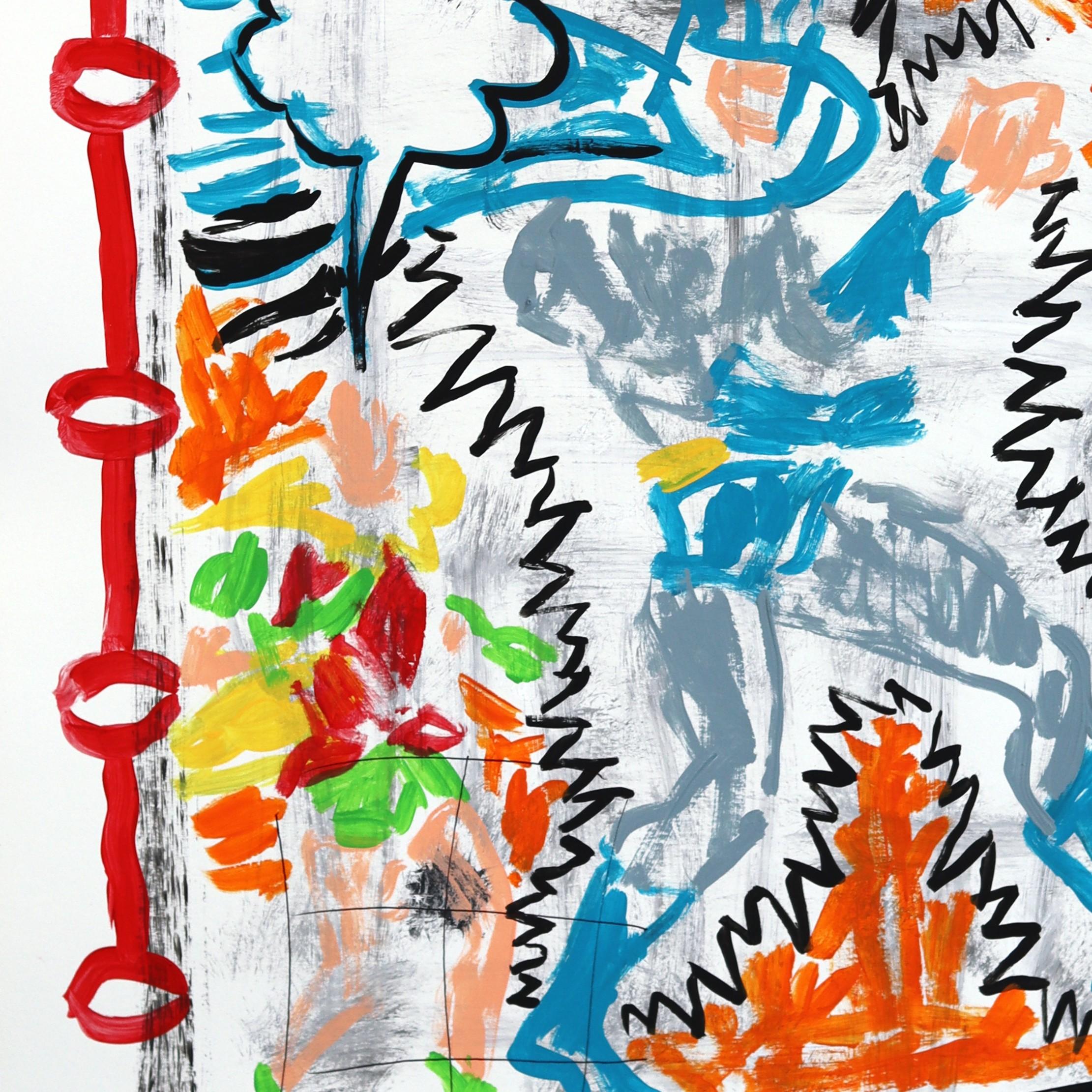 Caped Chaos - Original Figurative Cartoon Mixed Media Pop Kunstwerk von Gary John im Angebot 10