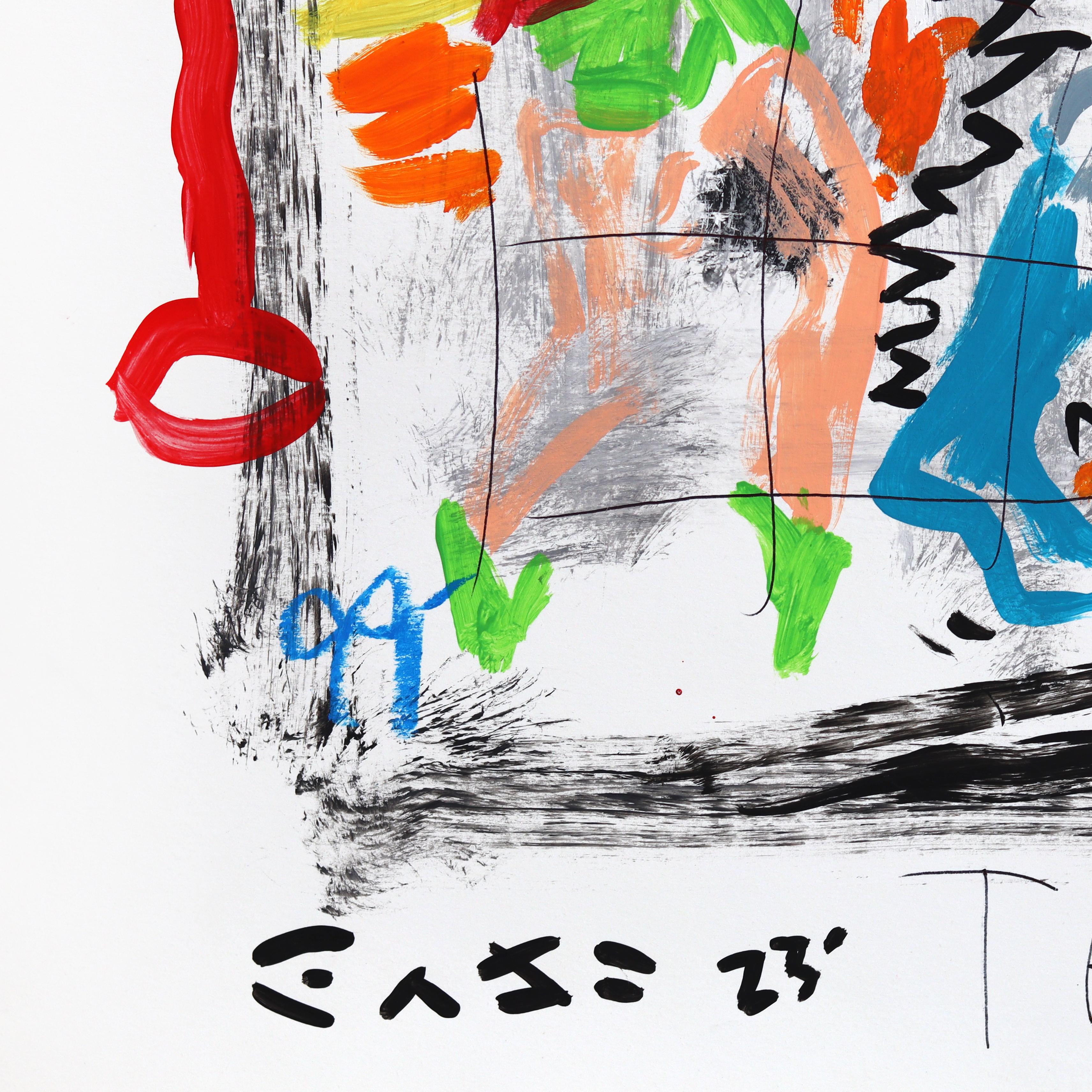 Caped Chaos - Original Figurative Cartoon Mixed Media Pop Kunstwerk von Gary John im Angebot 5
