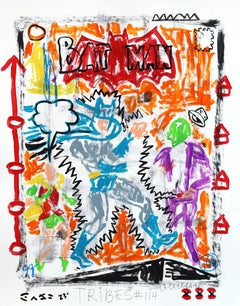 Caped Chaos - Original Figurative Cartoon Mixed Media Pop Artwork by Gary John