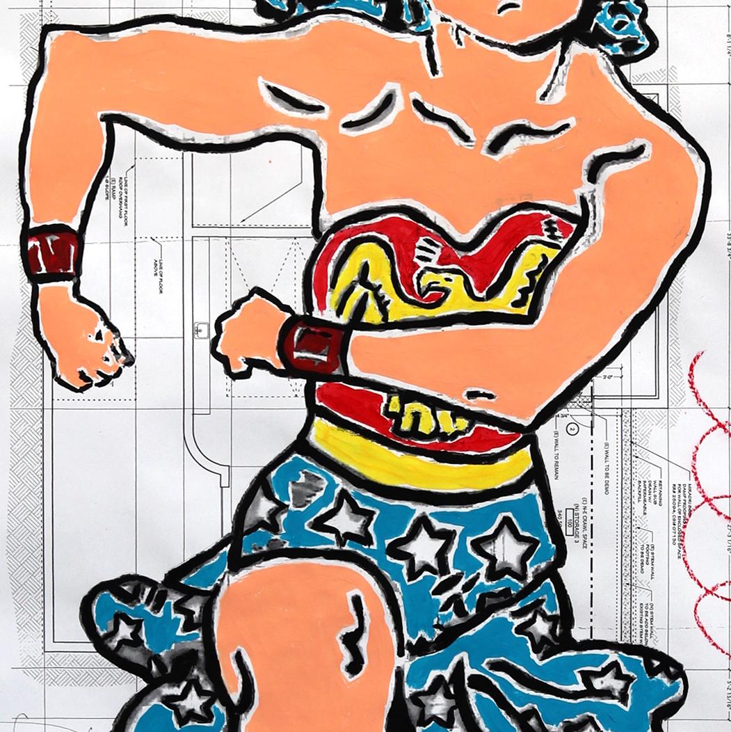 Cargando a la Mujer Maravilla - Pintura Pop Art Figurativa Original de Gran Formato por Gary John en venta 5