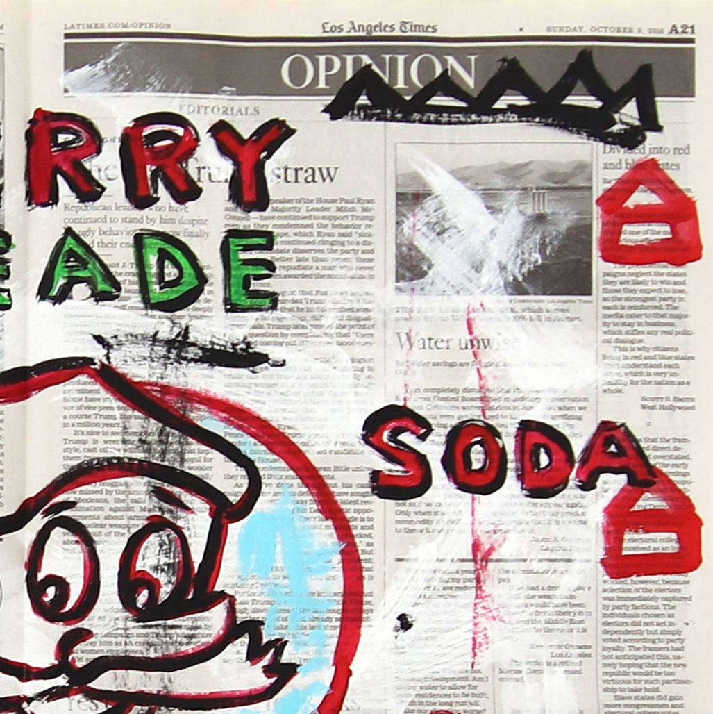 Cherry Limeade - Abstrait Figuratif Santa Cartoon Pop Art Painting by Gary Johns en vente 3