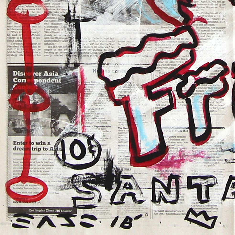 Cherry Limeade - Abstrait Figuratif Santa Cartoon Pop Art Painting by Gary Johns en vente 4