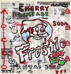 John Cherry Limeade - Pittura astratta figurativa di Babbo Natale Pop Art di Gary Johns
