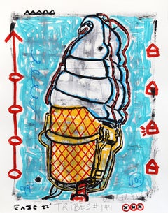 Chill and Spill - Original Quirky Ice Cream Mixed Media Pop Artwork by Gary John
