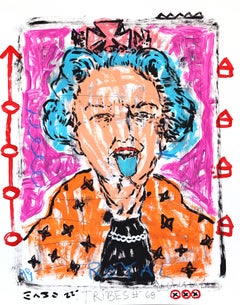 Crown with Sass - Ritratto figurativo astratto originale e stravagante di Gary Johns