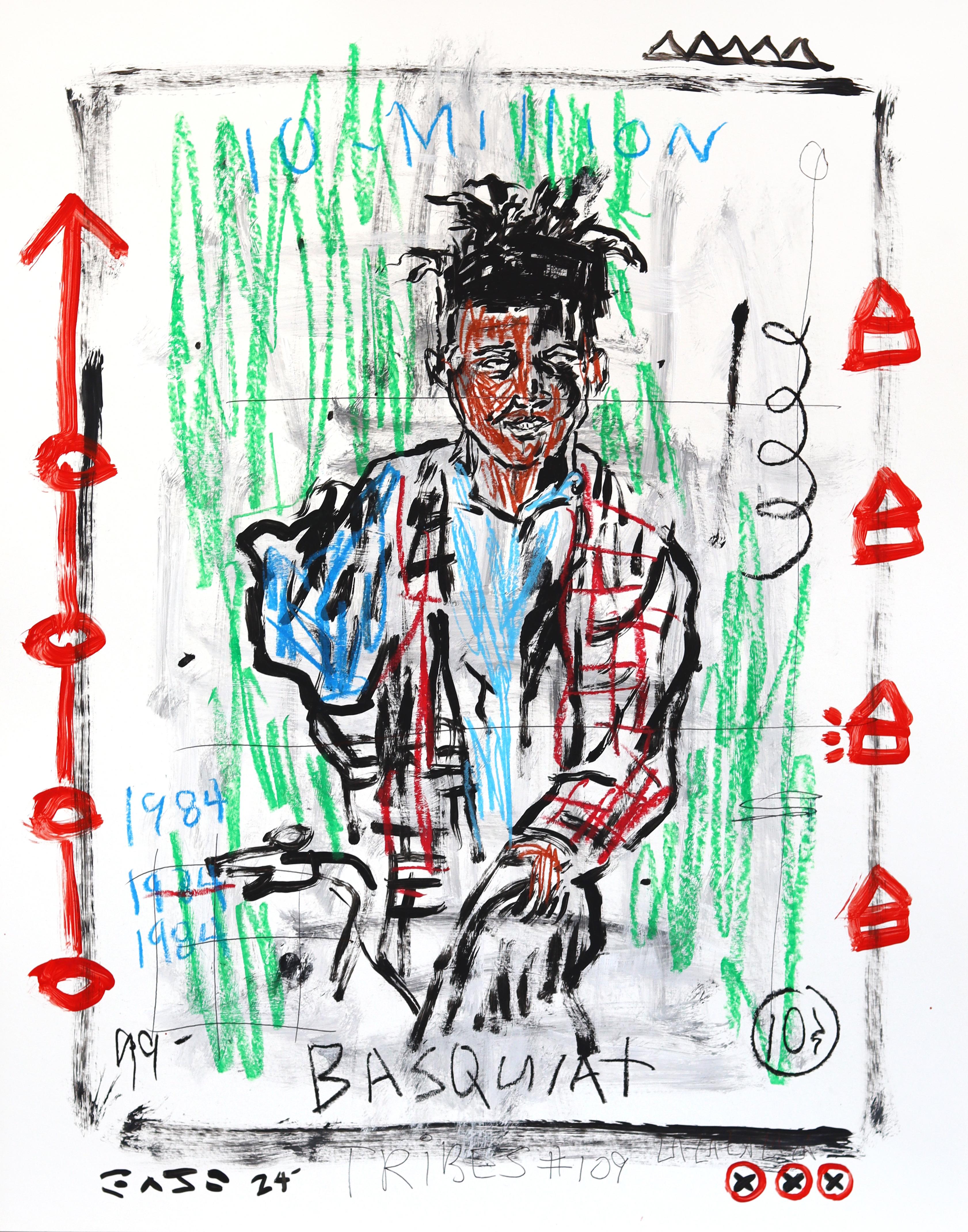 Crowned Jean-Michel - Original Abstract Portrait Figurative Artwork by Gary John