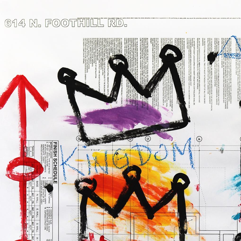 Crowns of the Realm - Abstract Colorful Charming Pop Art Painting by Gary John en venta 2
