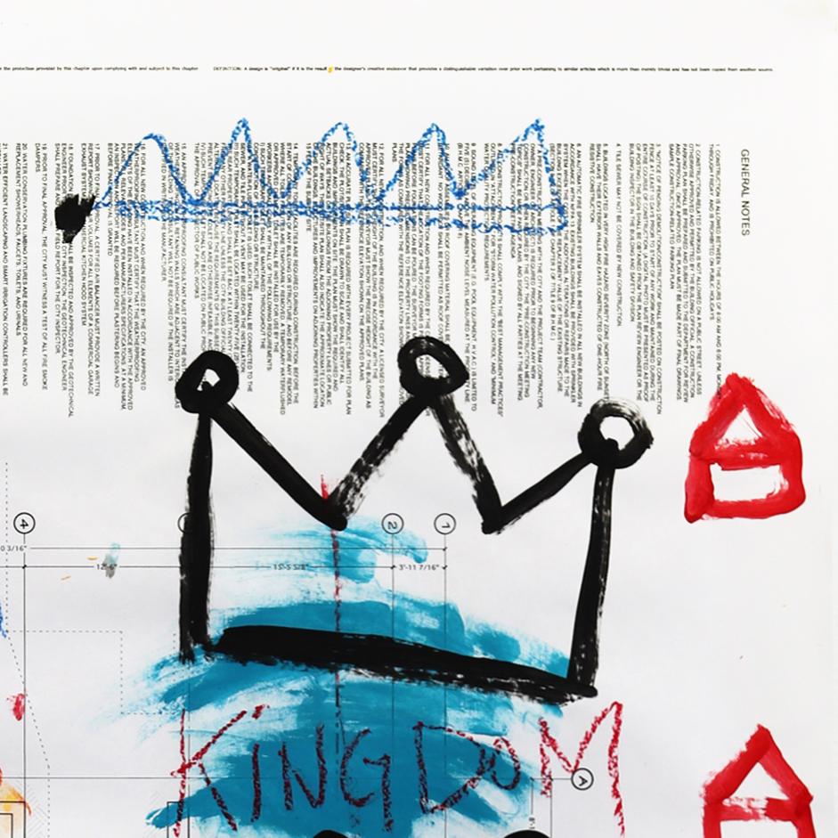 Crowns of the Realm - Abstract Colorful Charming Pop Art Painting by Gary John en venta 3