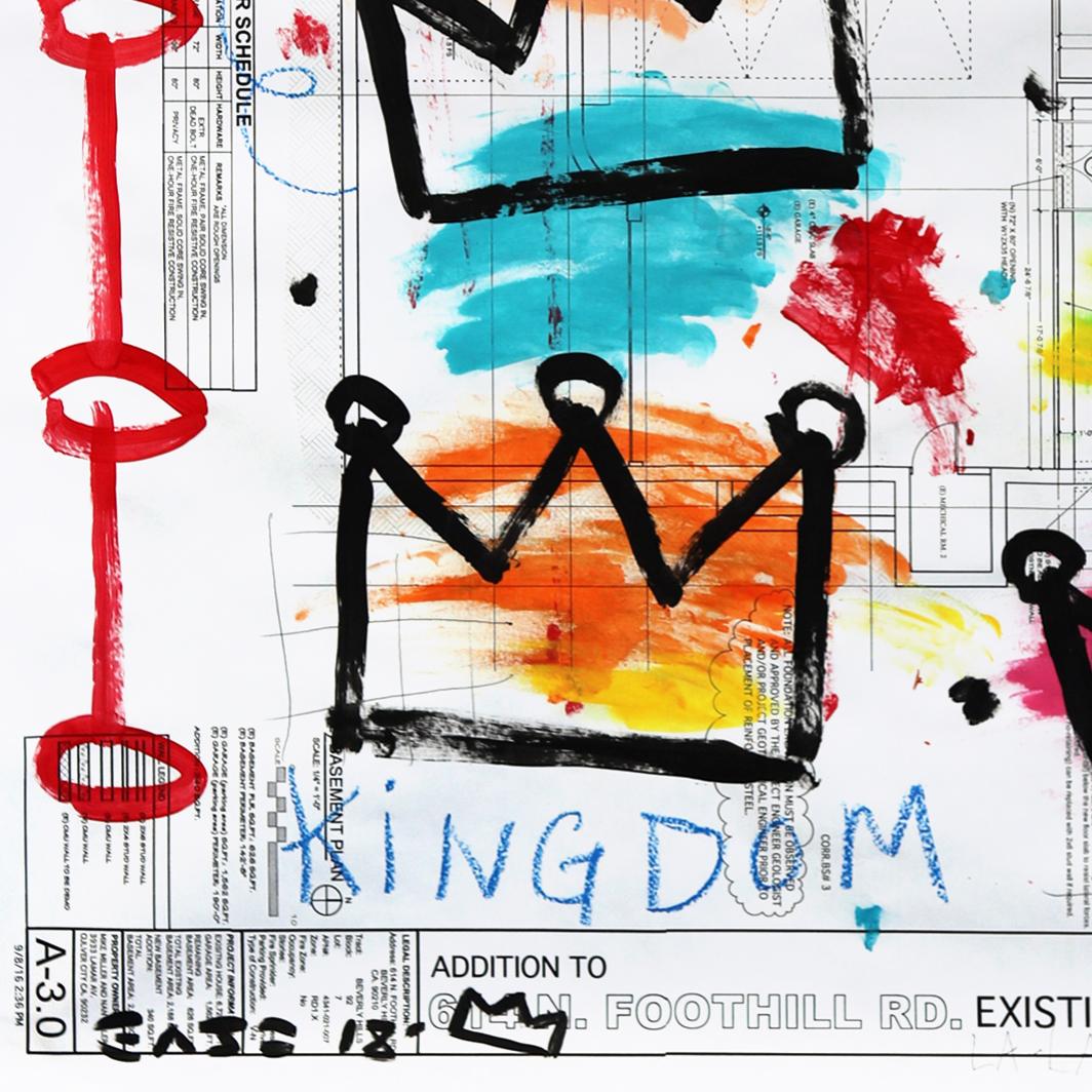 Crowns of the Realm - Abstract Colorful Charming Pop Art Painting by Gary John en venta 6
