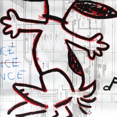 Dance, Dance, Dance! - Whimsical Cartoon Dog Street Art Painting by Gary John