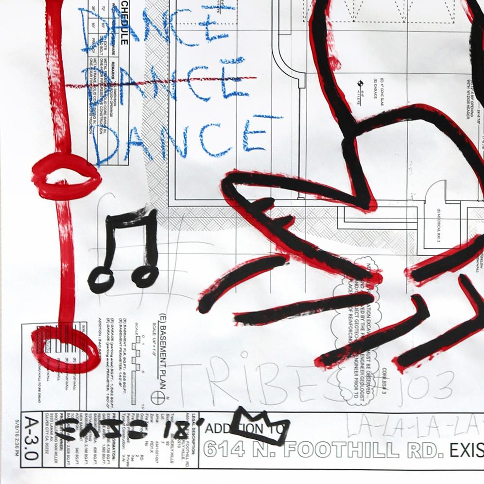 Danser, danser, danser ! - Peinture d'art de rue avec chien fantaisiste de Gary John en vente 5