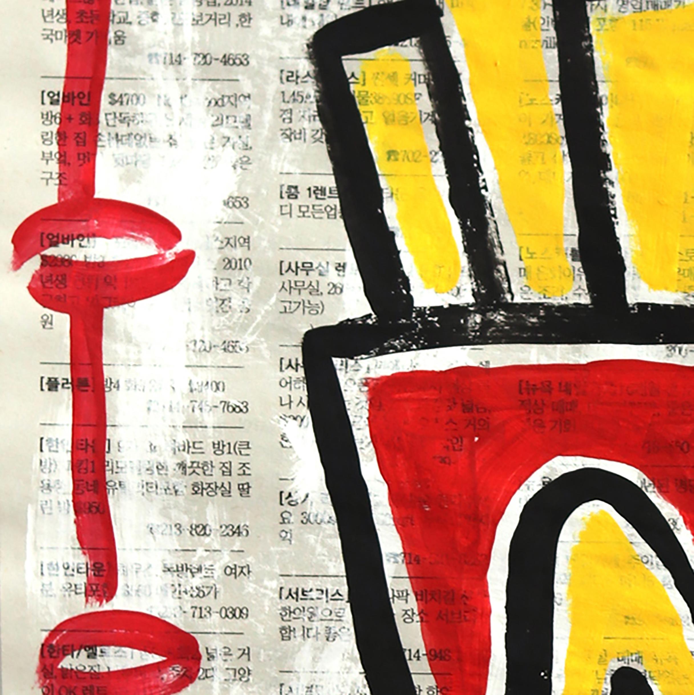 Drive Thru Fries - Abstract Vibrant Quirky Pop Art Painting by Gary John For Sale 5