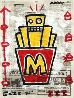 Drive Thru Fries - Abstract Vibrant Quirky Pop Art Painting by Gary John