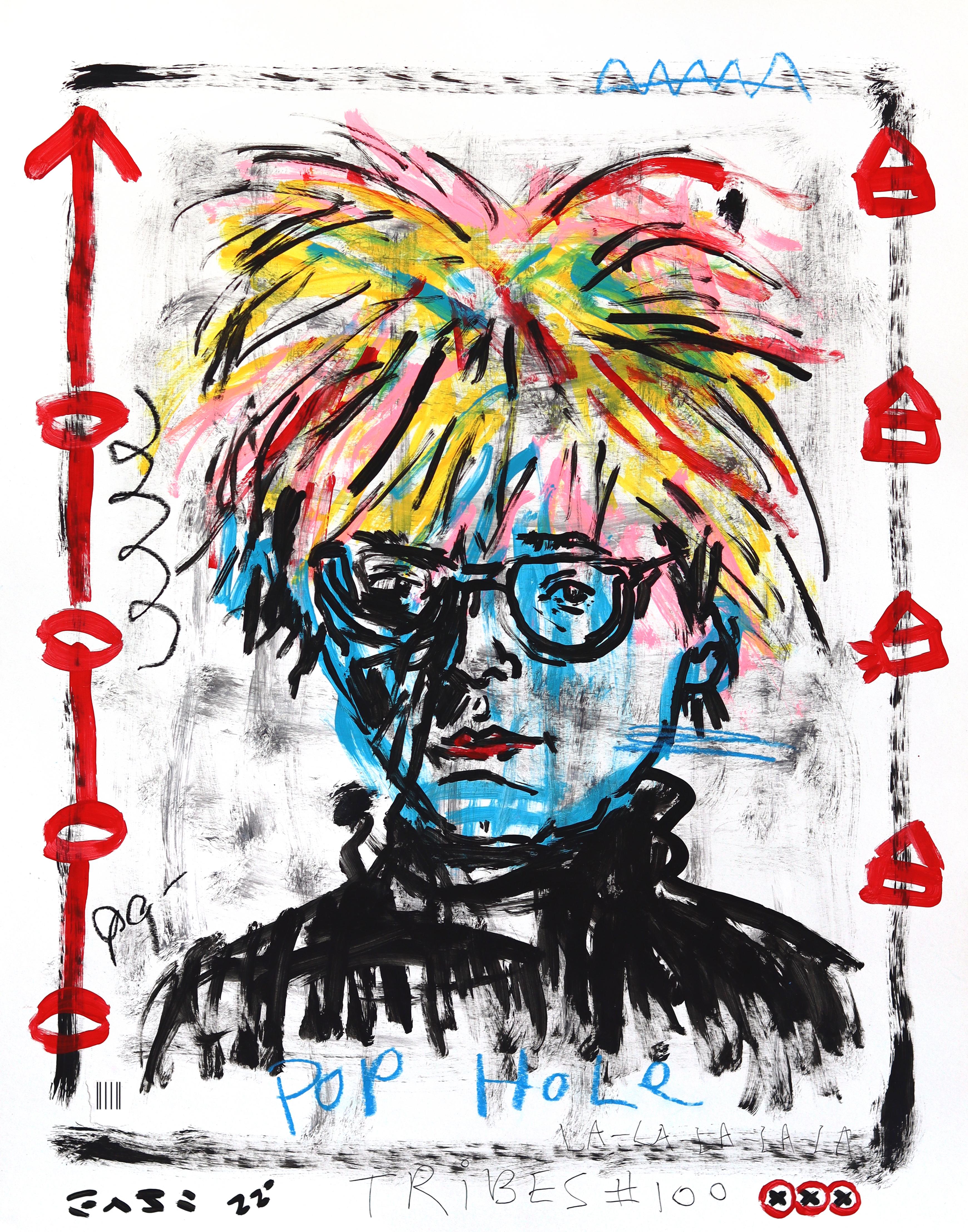 Electric Andy - Original Figurative Portrait Mixed Media Artwork by Gary John