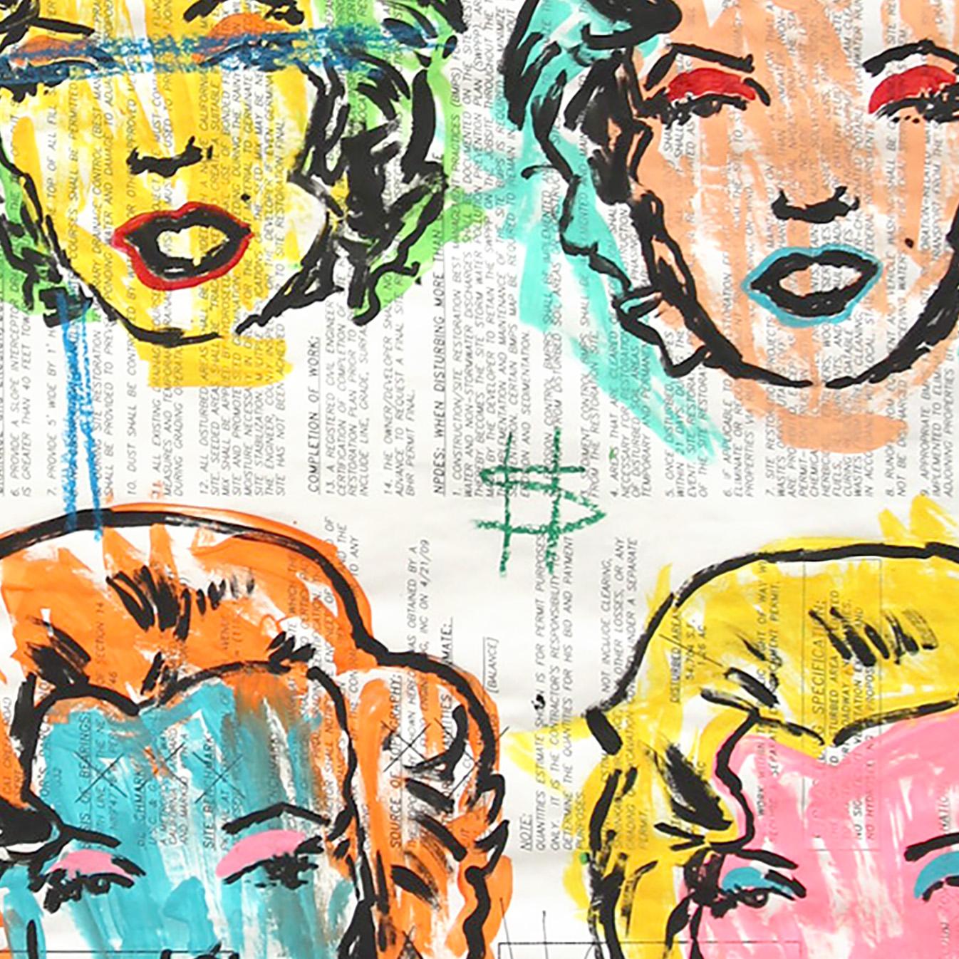 Fake Tokyo Pop - Marilyn Monroe Original Figurative Pop Art di Gary Johns in vendita 1