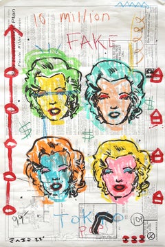 Fake Tokyo Pop - Marilyn Monroe Original Figurative Pop Art di Gary Johns