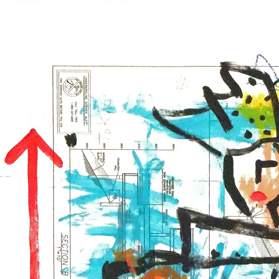 Fashion Guru - Colorful Abstract Figurative Street Art Painting by Gary John For Sale 2