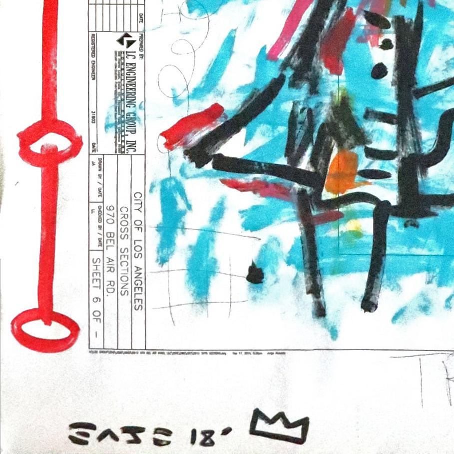 Fashion Guru - Colorful Abstract Figurative Street Art Painting by Gary John For Sale 5