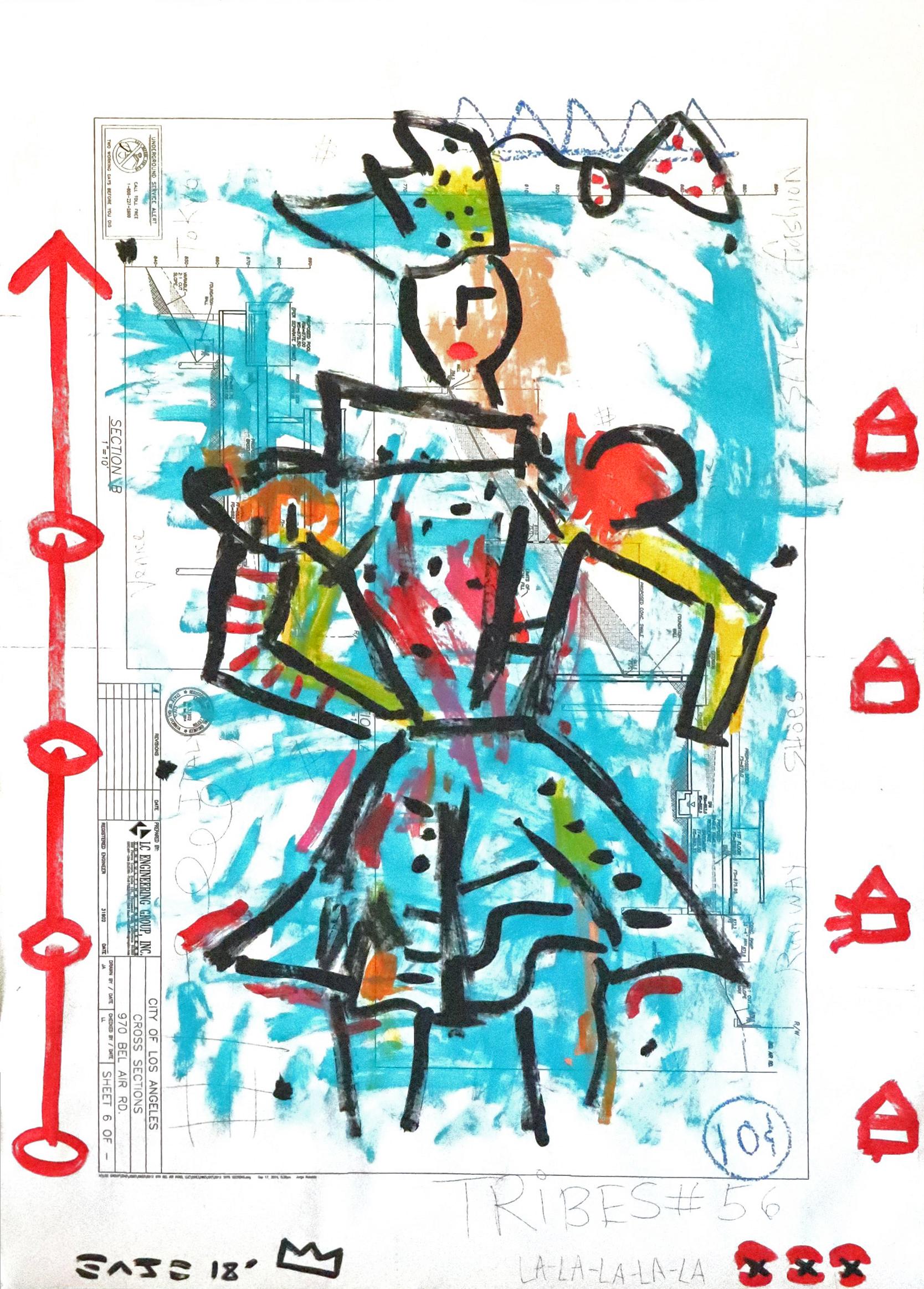 Gurú de la moda - Pintura callejera figurativa abstracta y colorista de Gary John