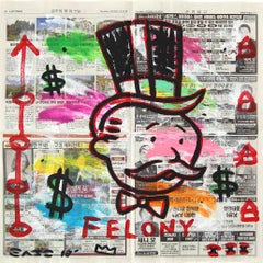 Felony Money - Original Monopoly Man Figurative Acrylic Pop Artwork by Gary John