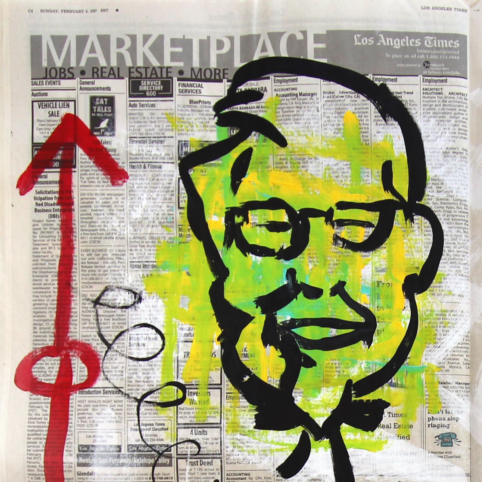 Fried Chicken - Original Colorful Figurative Pop Art Painting by Gary John For Sale 1