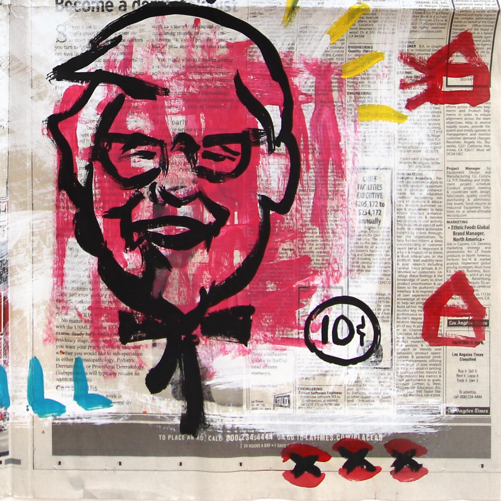 Fried Chicken - Original Colorful Figurative Pop Art Painting by Gary John For Sale 2