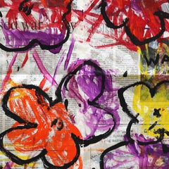 Jardín de Warhol - Pintura Pop Art Botánica Abstracta y Colorista de Gary John