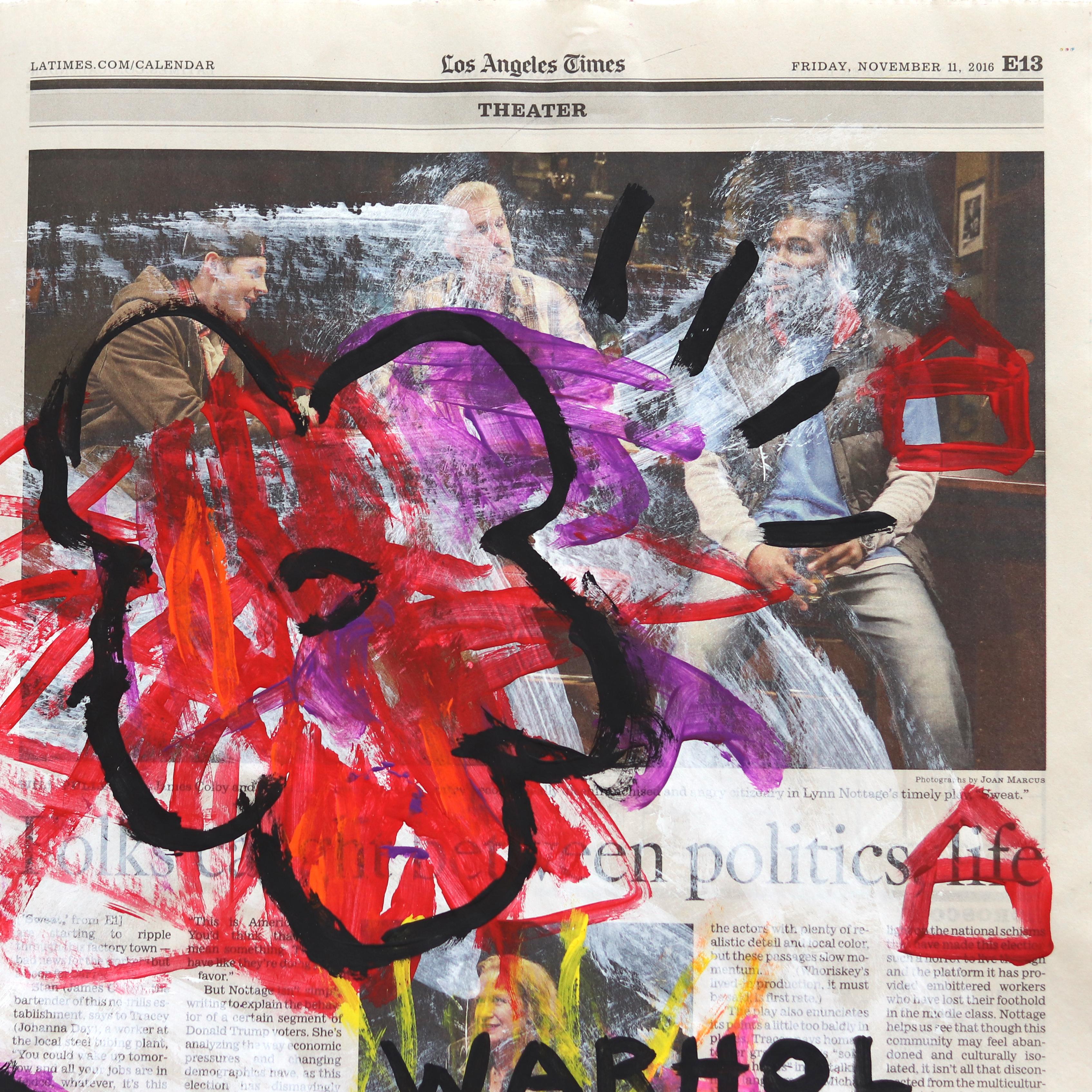 Jardin de Warhol - Peinture abstraite colorée de Pop Art botanique par Gary Johns en vente 3