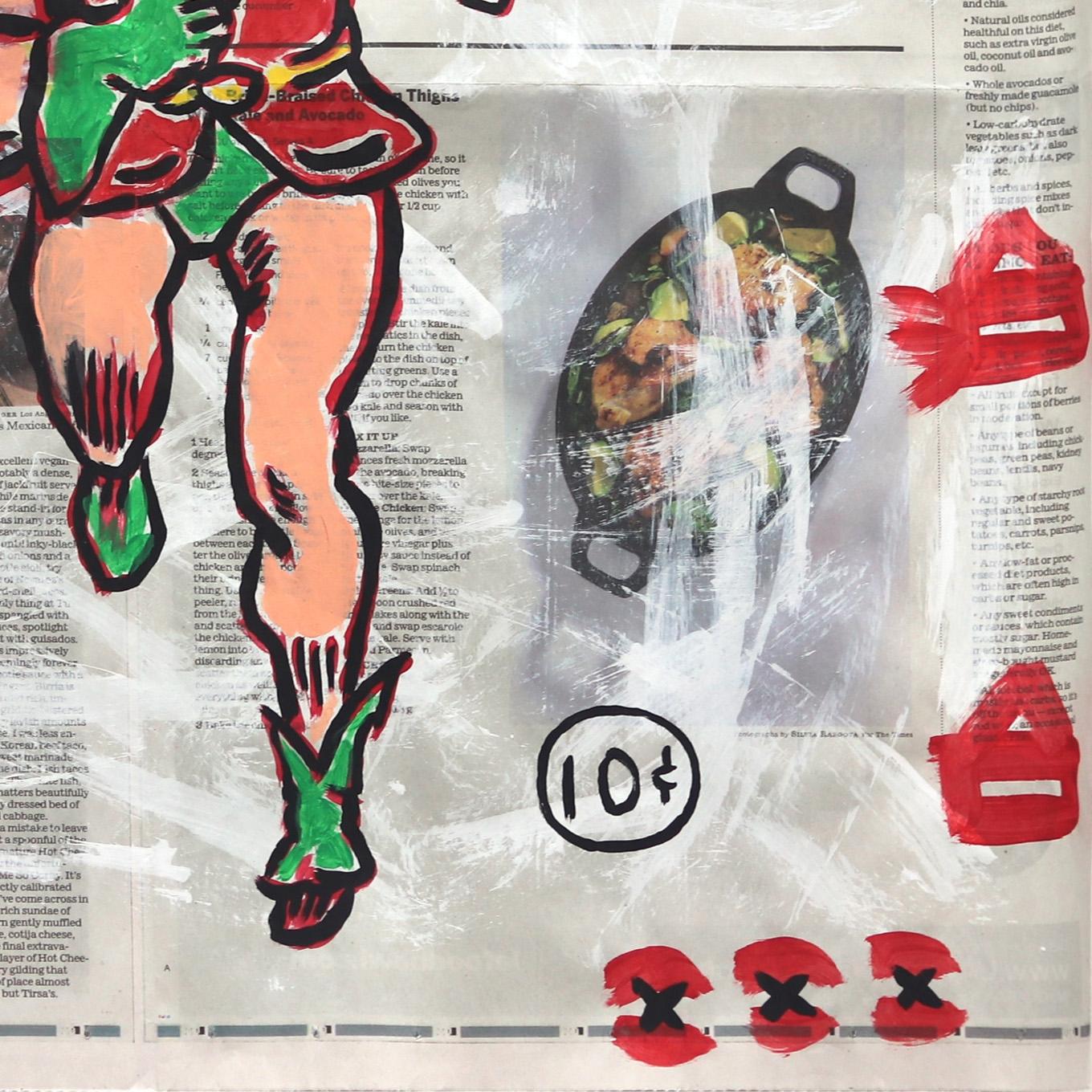 Go Robin Go - Colorful Cartoon Superhero Inspired Pop Art Painting by Gary John For Sale 1