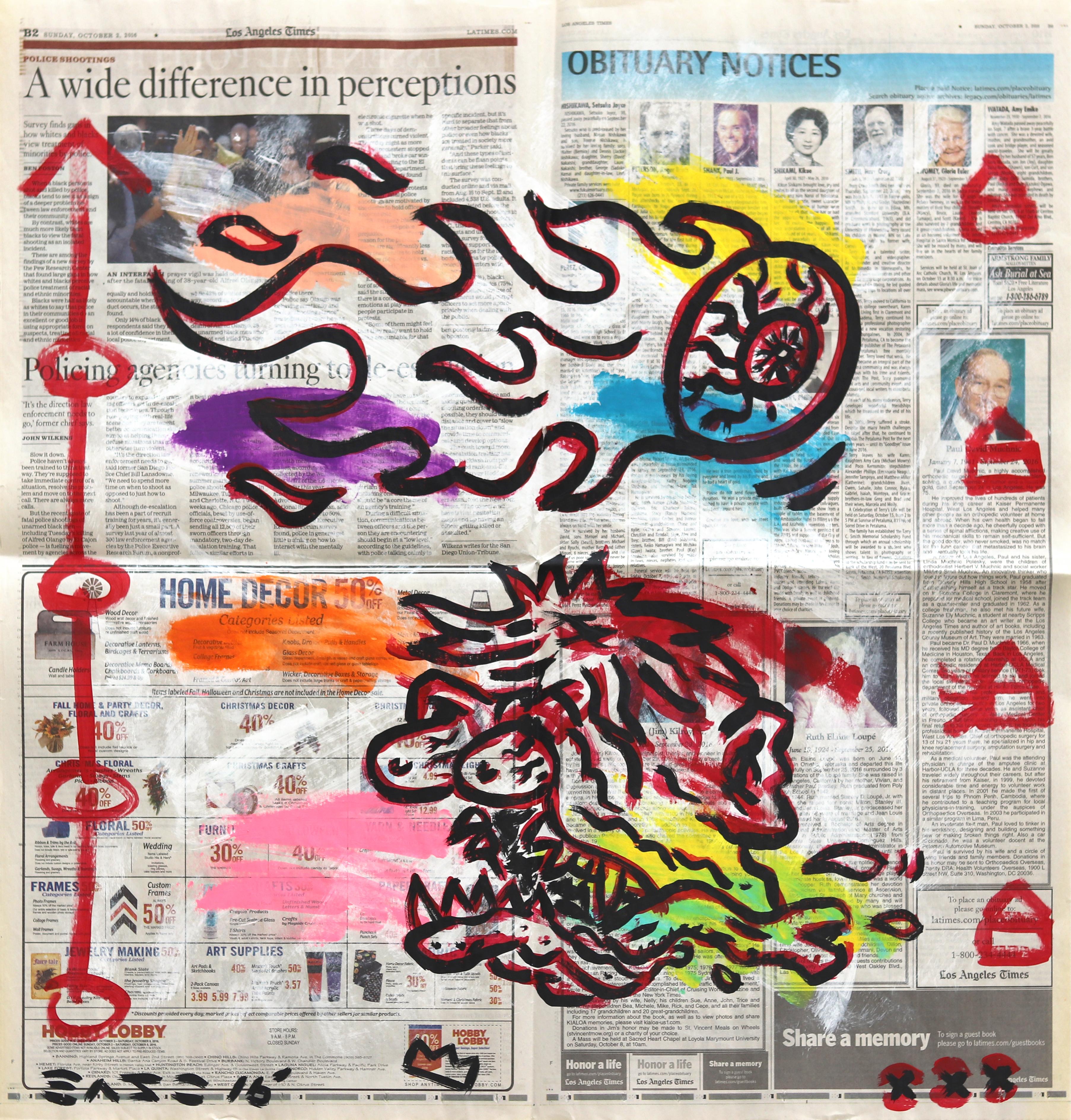 Goodness Gracious - Pintura Pop Art original de dibujos animados de Gary John