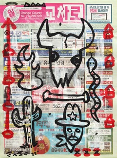 Heat Wave Duel - Abstrakte, figurative, vom Südwesten inspirierte Pop Art von Gary John